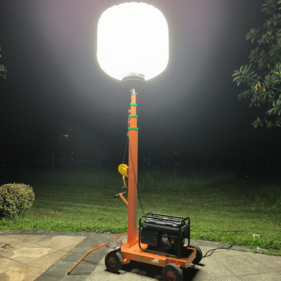 تلسکوپی موتور قابل حمل برج نور ژنراتور 1400W چراغ بالون LED 224000lm