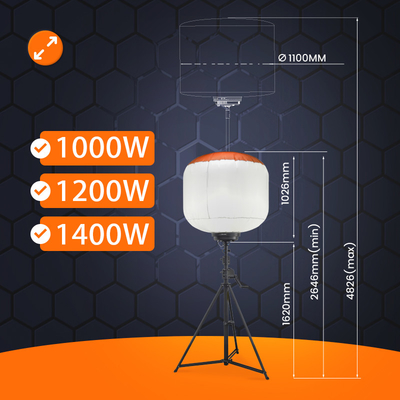 چراغ های برج تلسکوپی LED با قدرت بالا 1400W