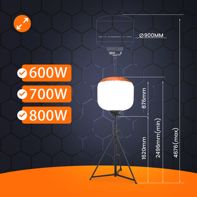 700W چراغ بادکنک LED 112000lm در فضای باز برج نور برای روشنایی صنعتی