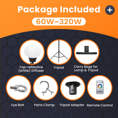 لامپ بالون LED 320W RGB برای مهمانی ها و رویدادهای ویژه