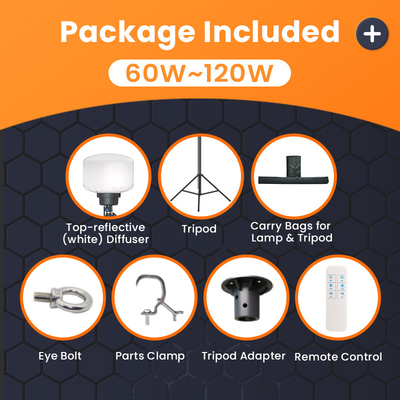 5000 ساعت نور بالون LED 60W 100W برج چراغ LED برای کمپ های مهمانی