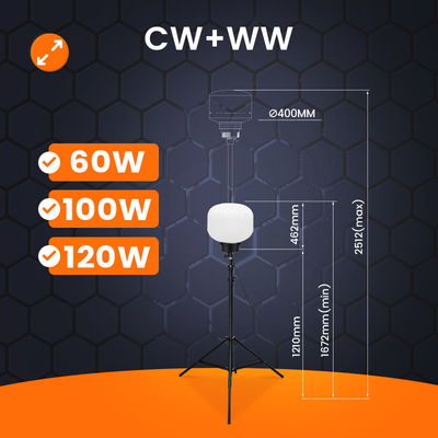 5000 ساعت نور بالون LED 60W 100W برج چراغ LED برای کمپ های مهمانی