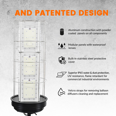 1000W ساختمان محل کار LED باد 360 درجه بادکنک نور IP65 روشنایی بالا